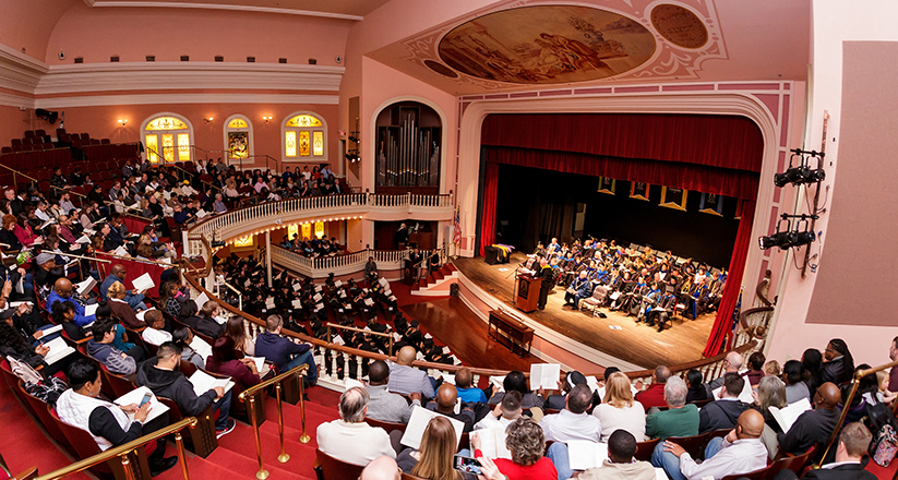 Pearce Auditorium during the Brenau University Graduate Commencement ceremony on Friday, Dec. 14, 2018 in Gainesville, Ga. (AJ Reynolds/Brenau University)